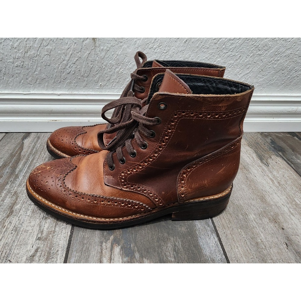 Thursday Boot Co Everyday Boots Men's 7 Brown Wingtip Brogue Lace Up Ankle